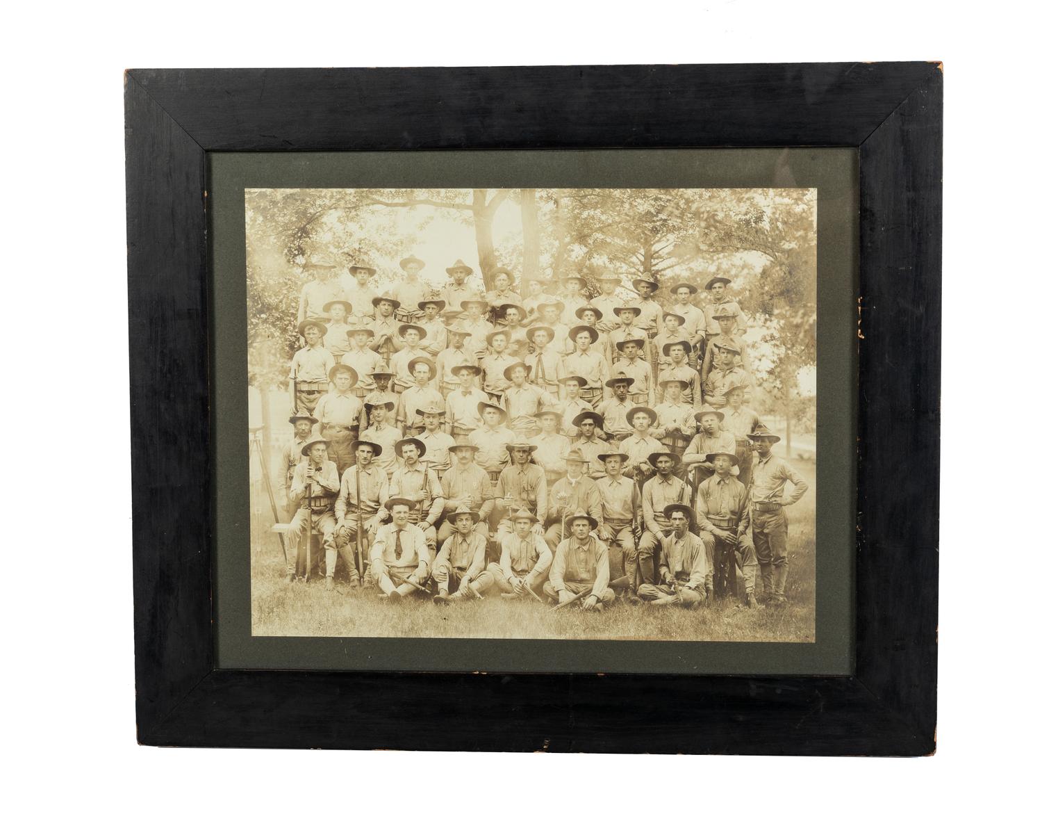 [PHOTOGRAPHY - MILITARY & TRANSPORTATION]. A group of 5 turn-of-the-century and WWI-era photographs and artworks.