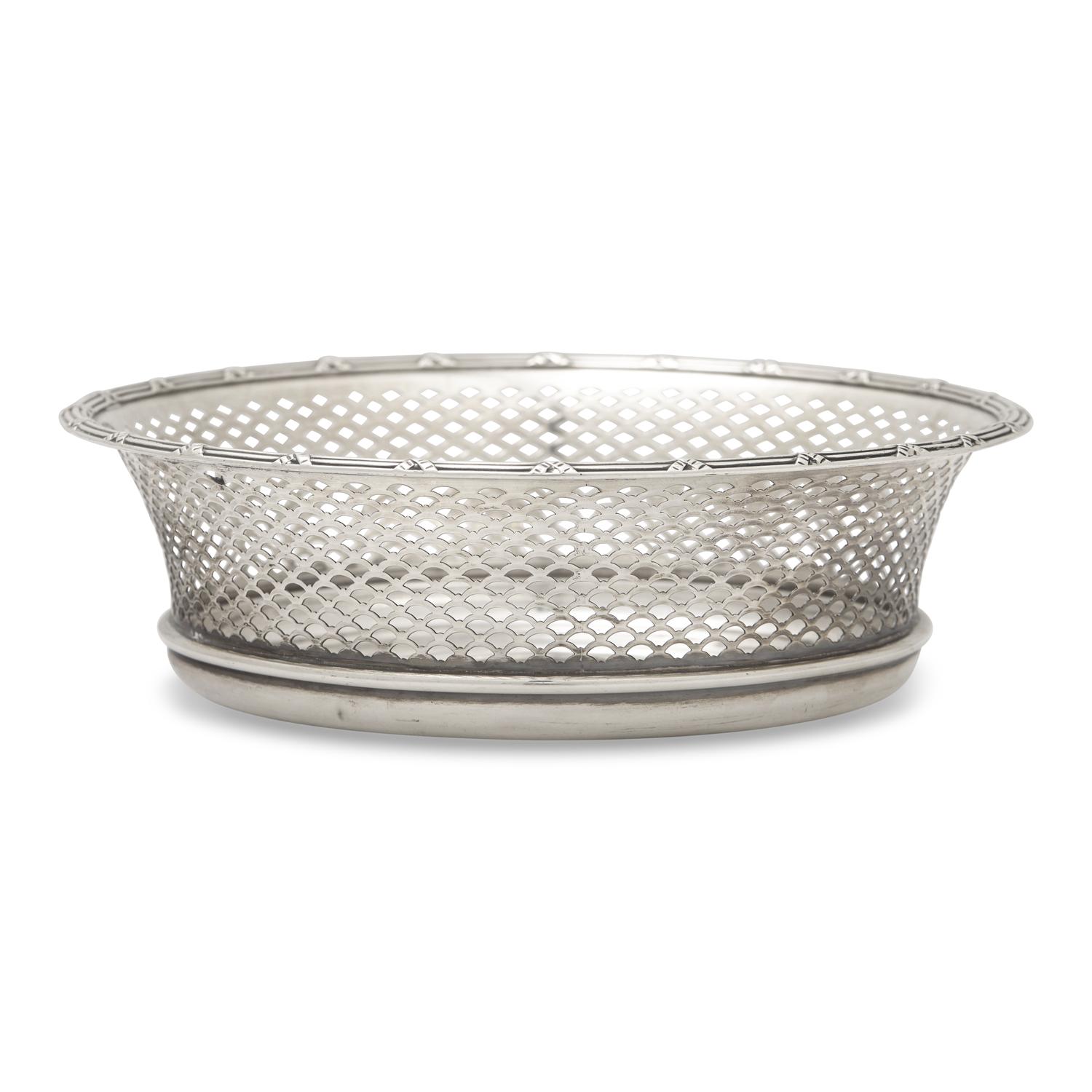 An American Pierced Silver Bread Basket