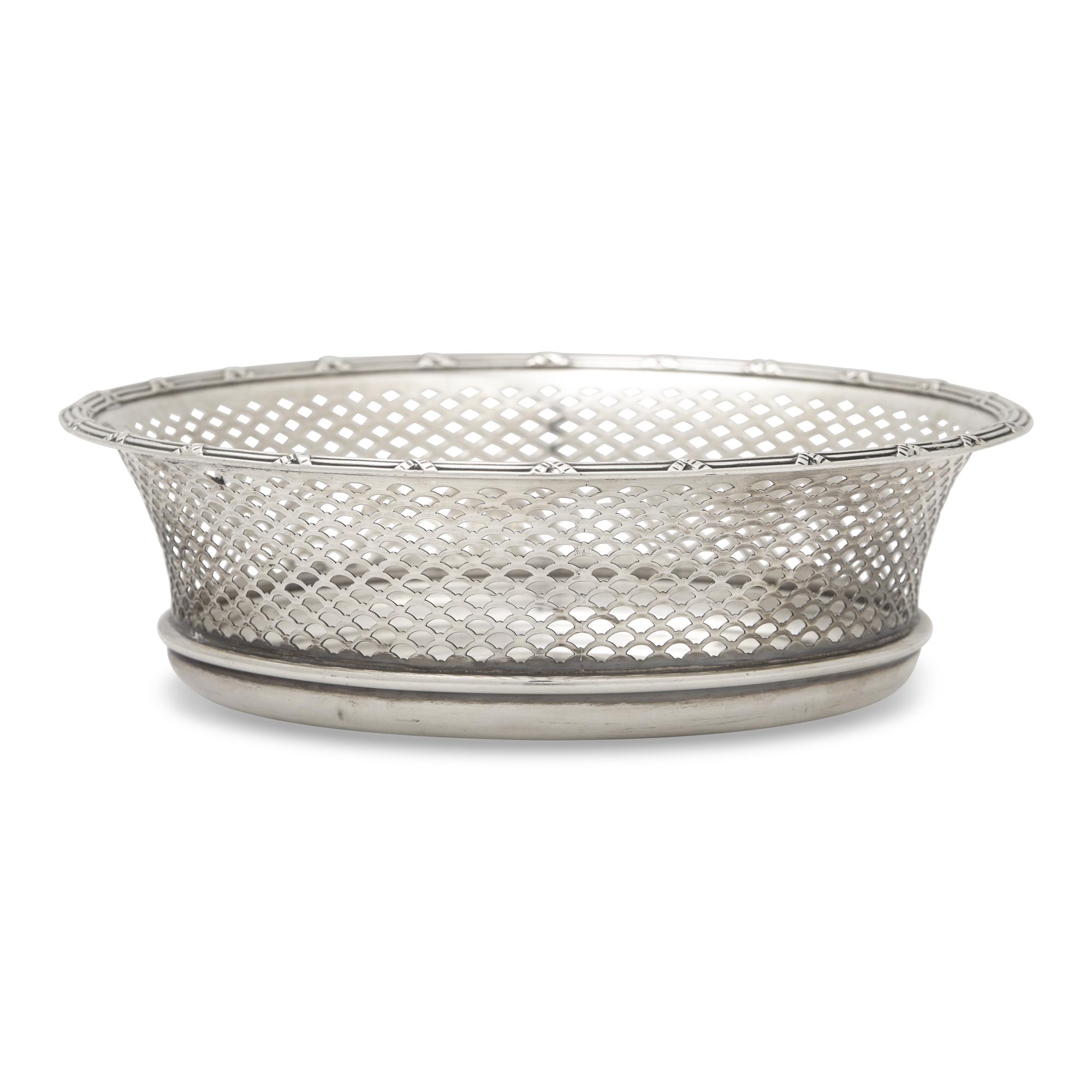 An American Pierced Silver Bread Basket