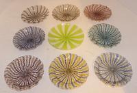 A Set of Eight Venetian Glass Dishes Diameter 7 inches.
