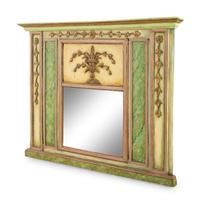 An Italian Painted and Parcel Gilt Overmantel Mirror
