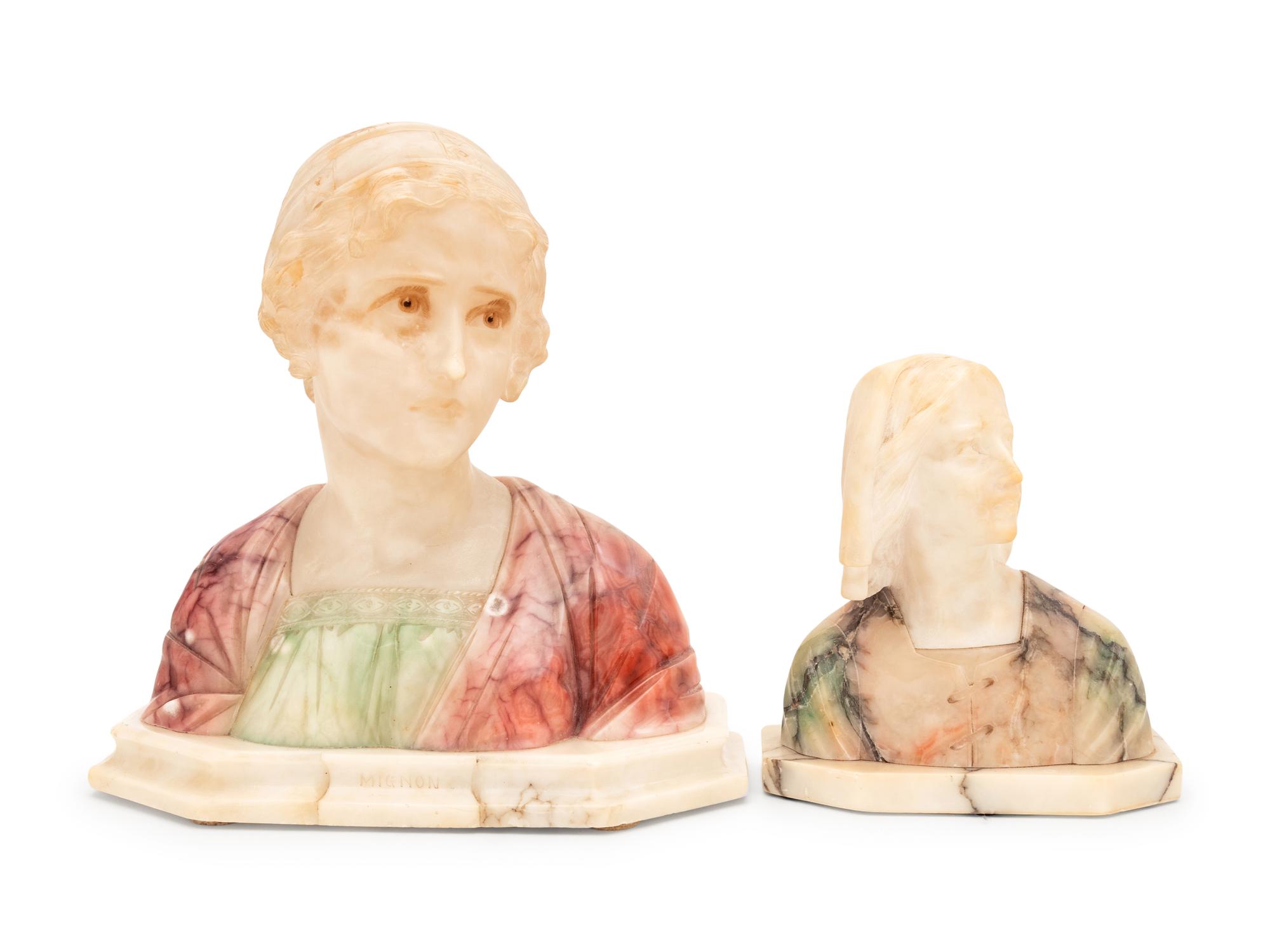 Two Italian Alabaster Busts