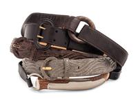 Five Belts: Two Yves Saint Laurent, Two Nancy Gonzales, One Loro Piana