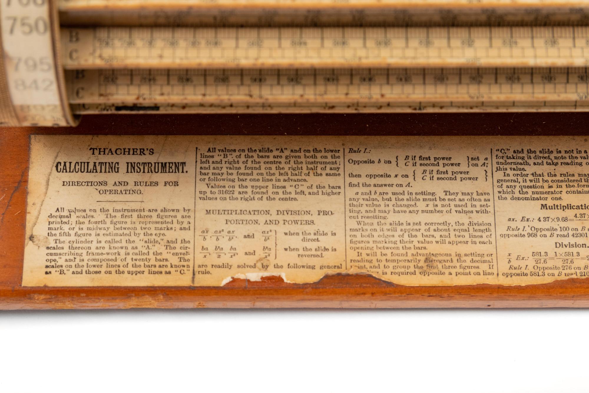 A Thatcher’s Slide Rule Cylinder Calculator