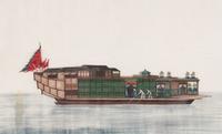 A Set of Eight Chinese Export Pith Paintings, Late Qing Dynasty 清晚期 通草畫船隻圖鏡框八幅