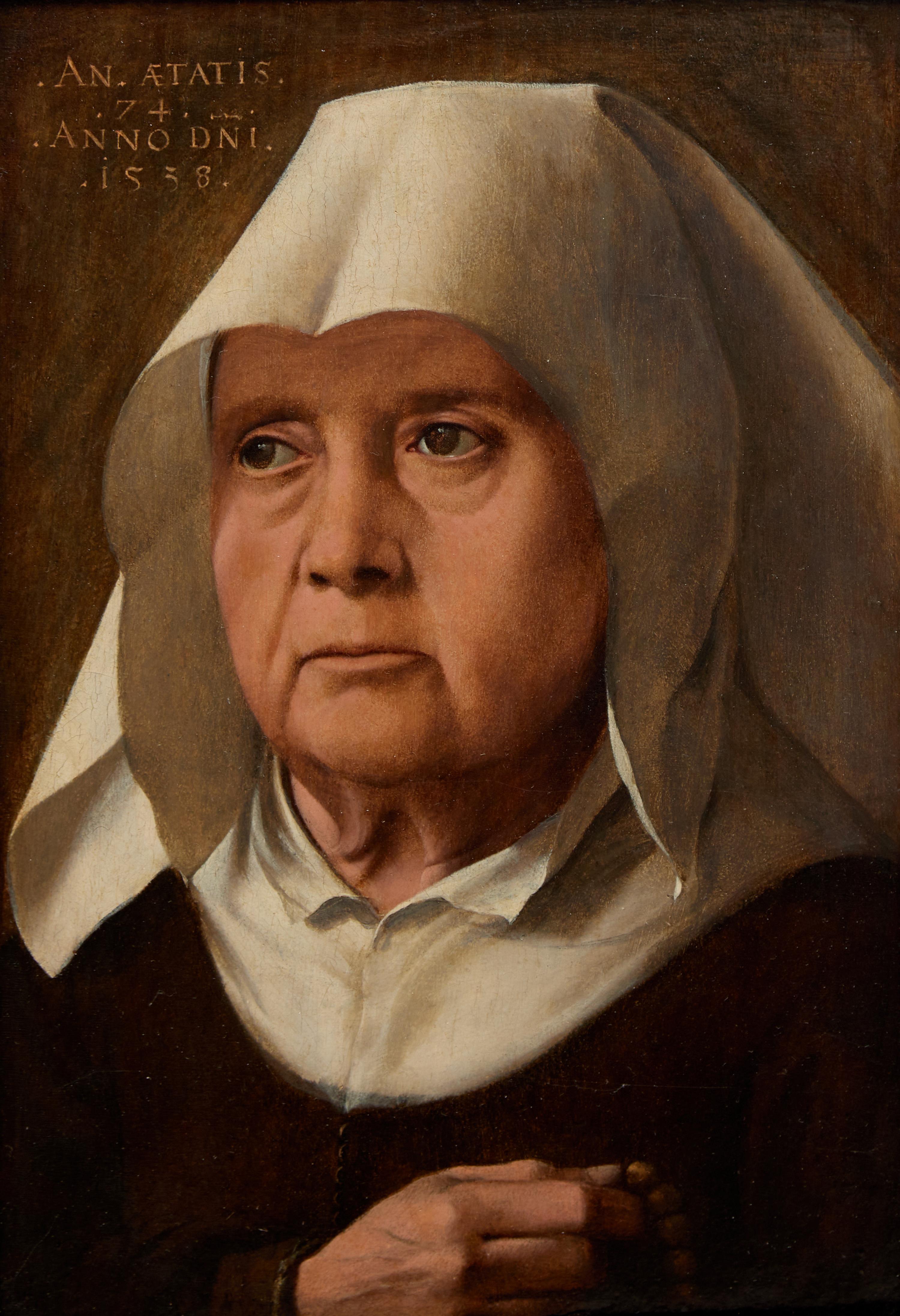 Follower of Pieter Jansz Pourbus (Flemish, c. 1523-1584) — Portrait of an Old Lady , 1538