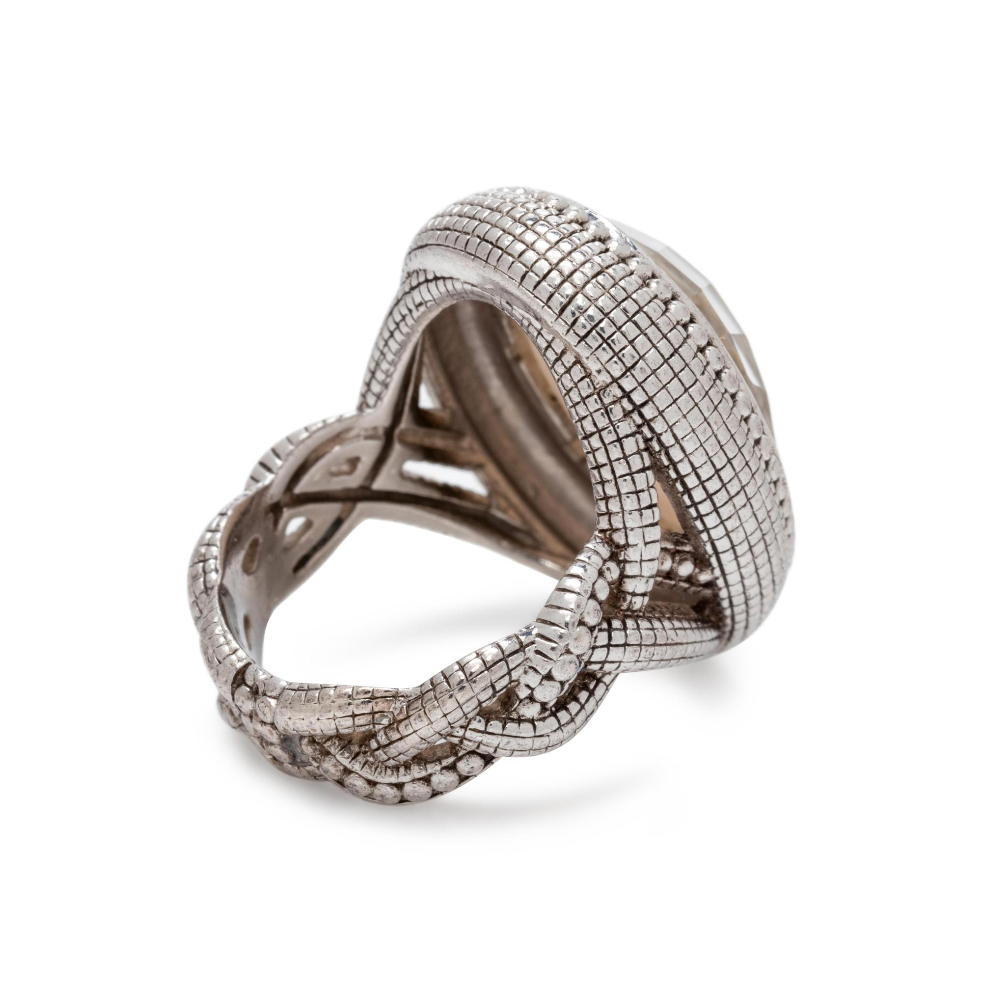 JUDITH RIPKA, MOTHER-OF-PEARL DOUBLET RING