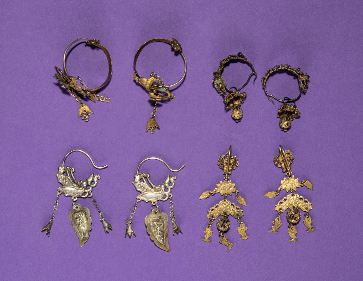 Four Pairs of Silver Earrings