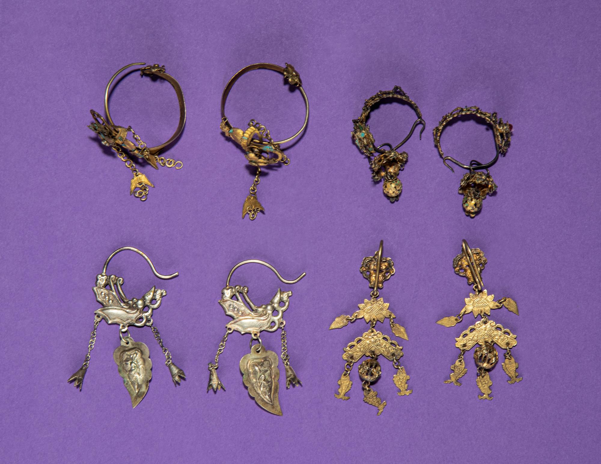 Four Pairs of Silver Earrings