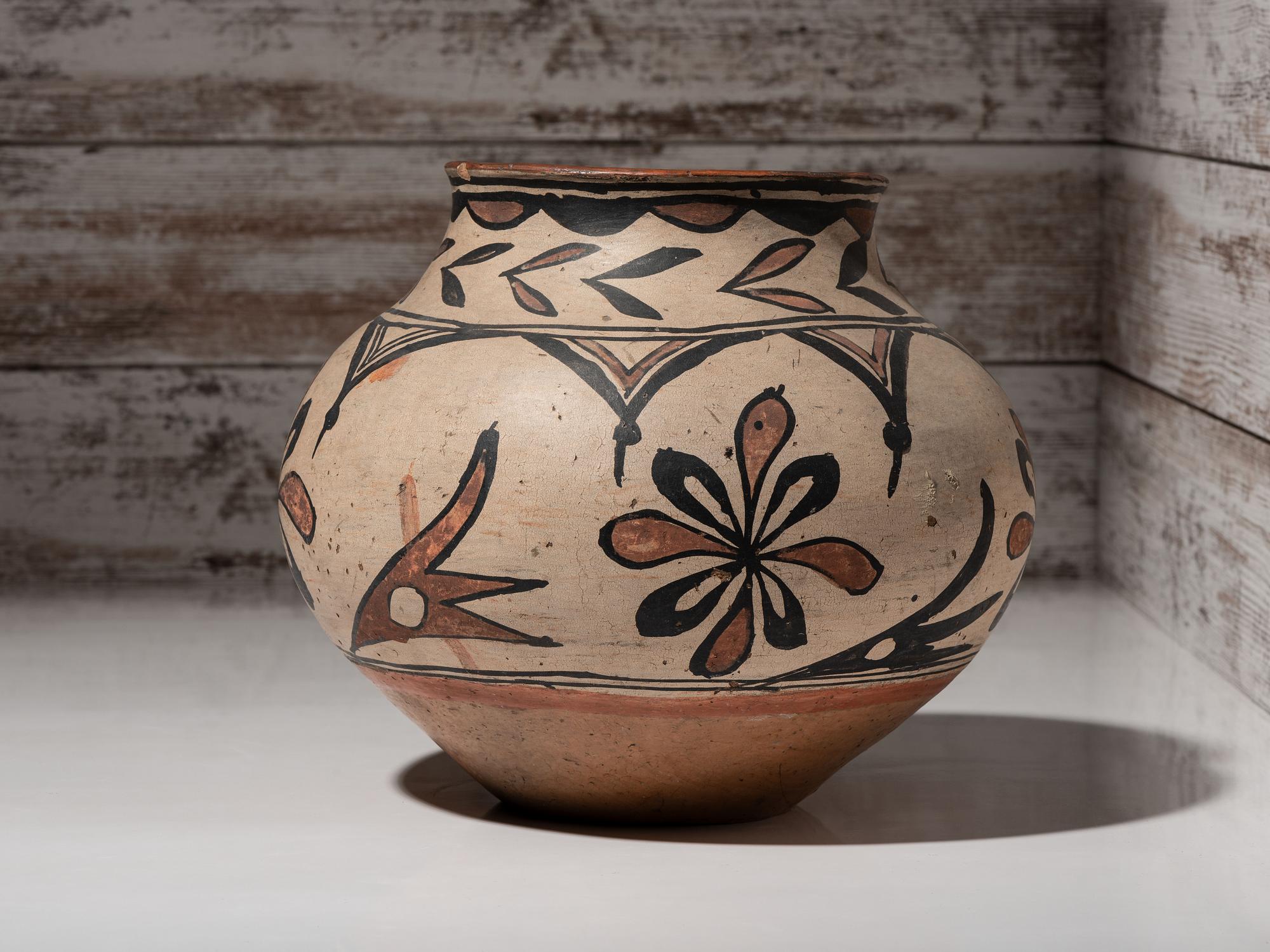 San Ildefonso Polychrome Pottery Jar