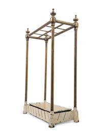 An English Brass and Painted Tôle Umbrella Stand