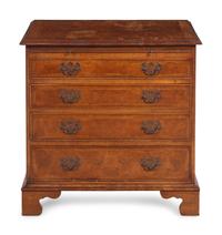 A George III Style Burlwood and Mahogany Bachelor's Chest