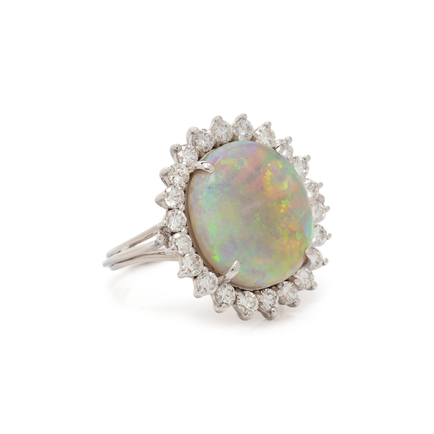 OPAL AND DIAMOND RING