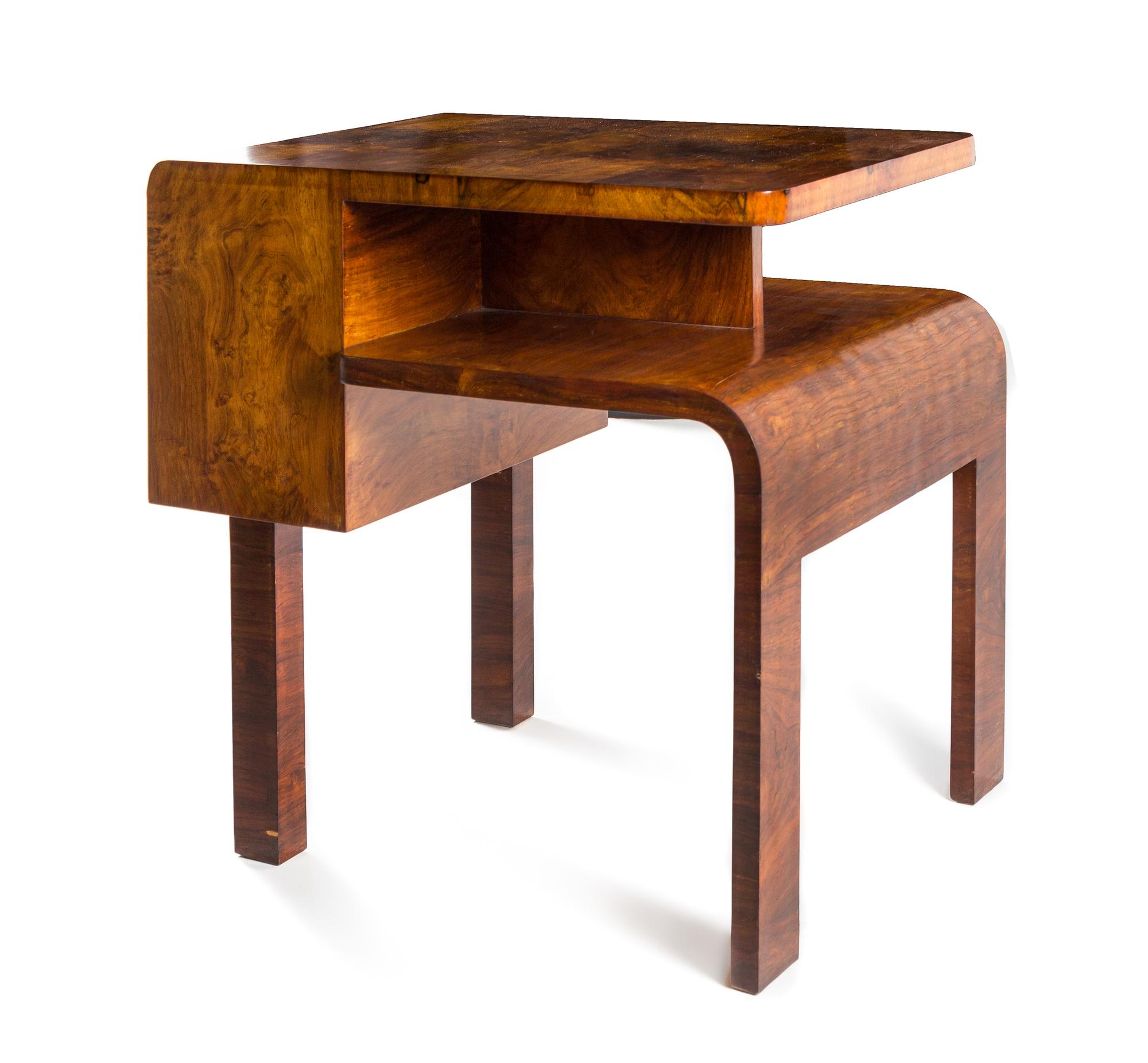 An Art Deco Walnut Console Table Height 29 x width 30 x depth 21 inches — FIRST HALF 20TH CENTURY