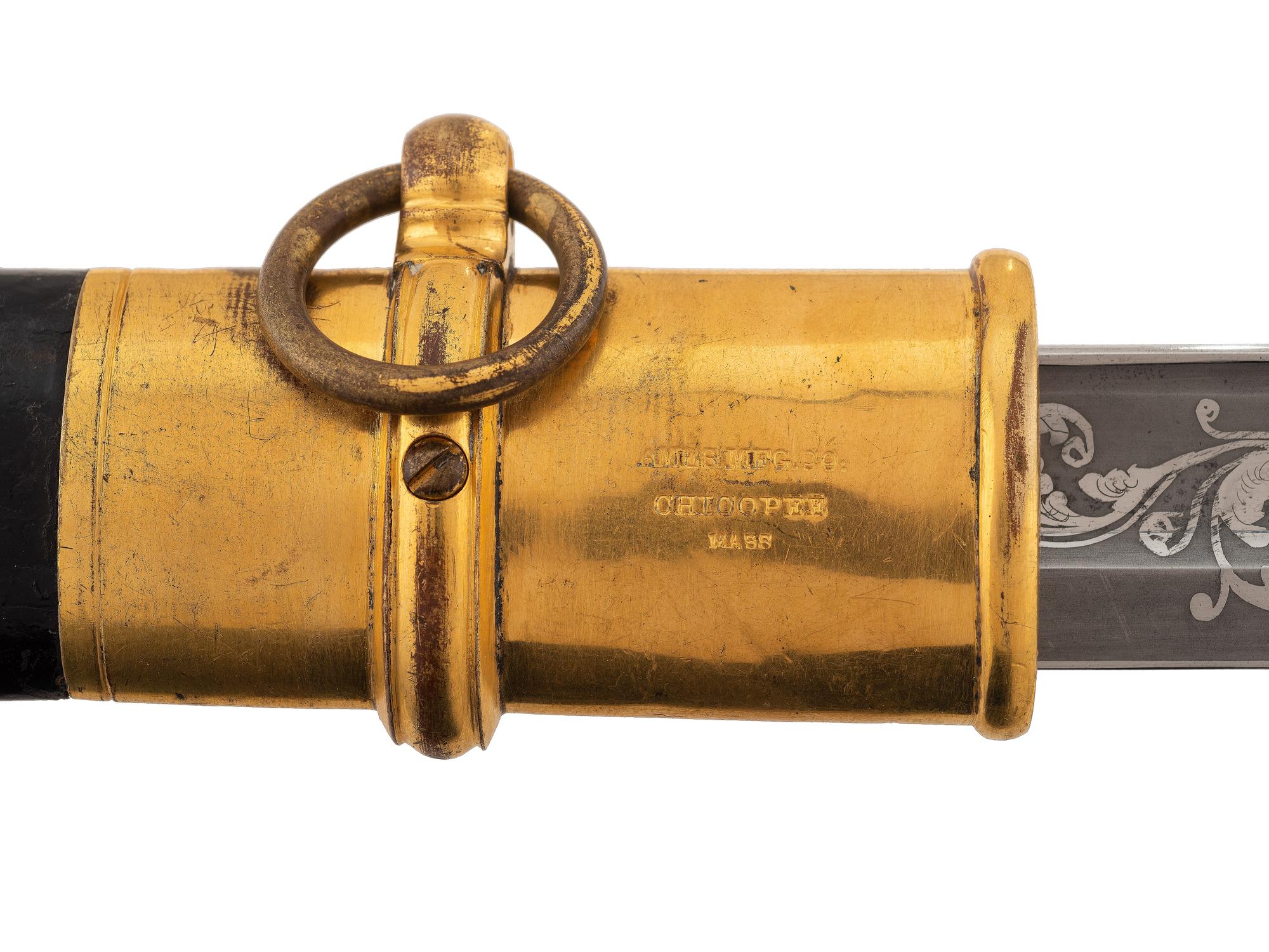 [CIVIL WAR]. Excellent US Model 1850 Foot Officer's sword. Manufactured by Ames, Chicopee, MA.
