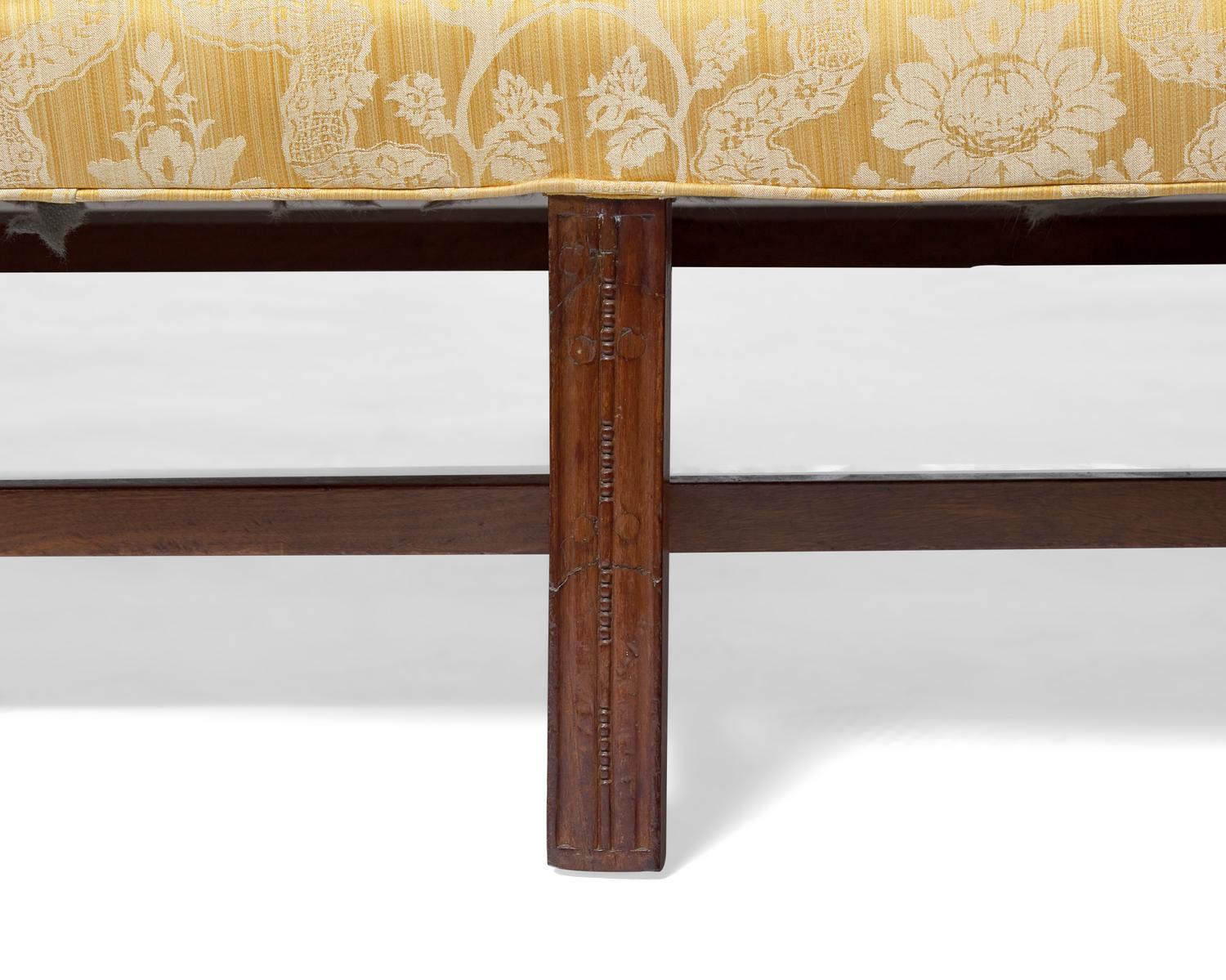A Chippendale Mahogany Eight-Leg Camelback Sofa