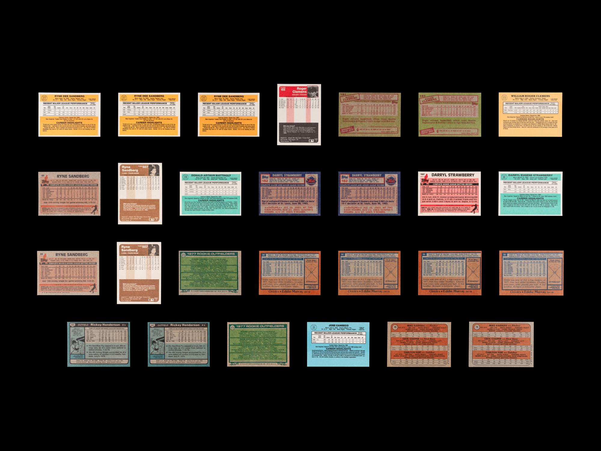 A Group of 1970s-80s Hall of Fame Rookie and Notable Baseball Cards,