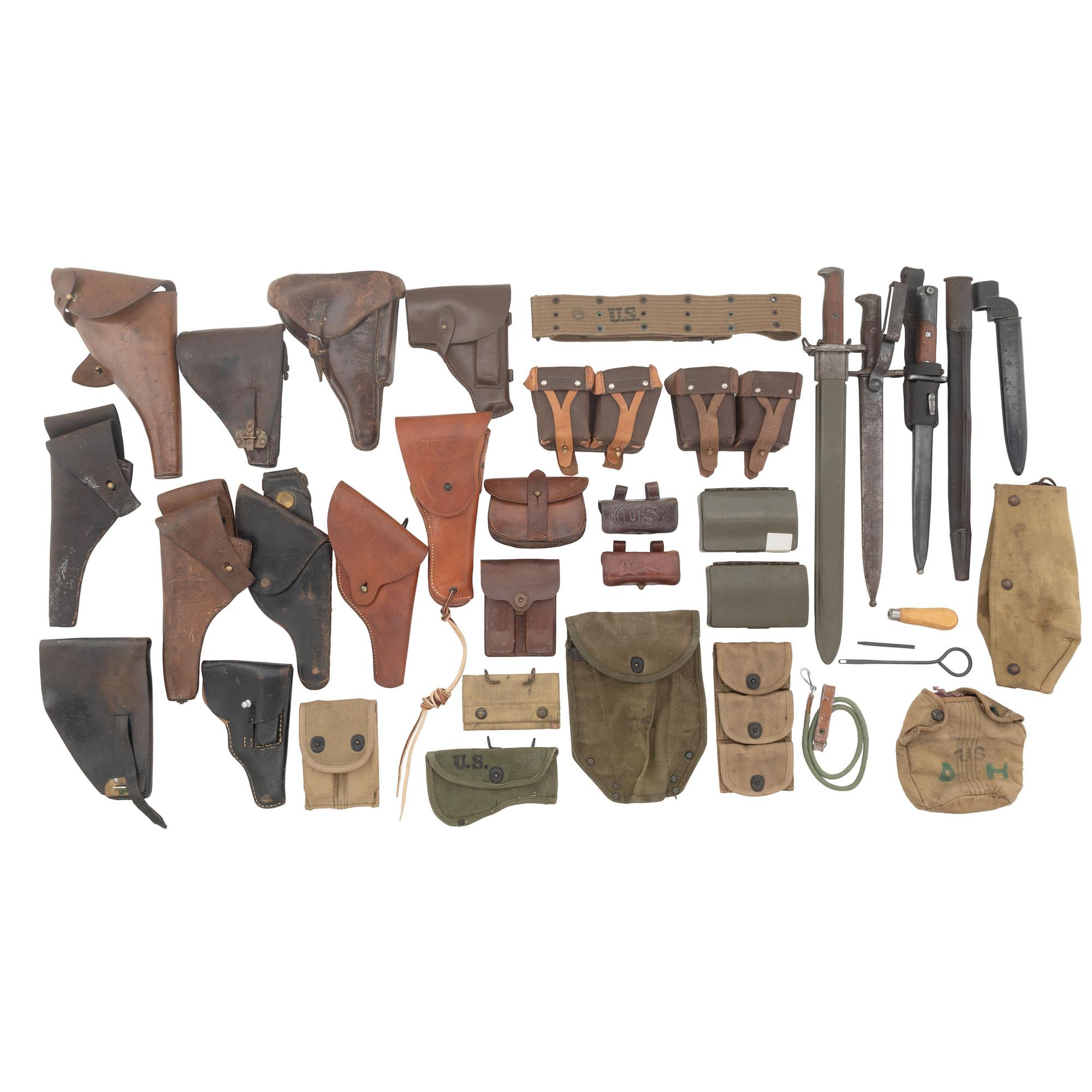 Group of WWI and WWII Holsters and Accoutrements