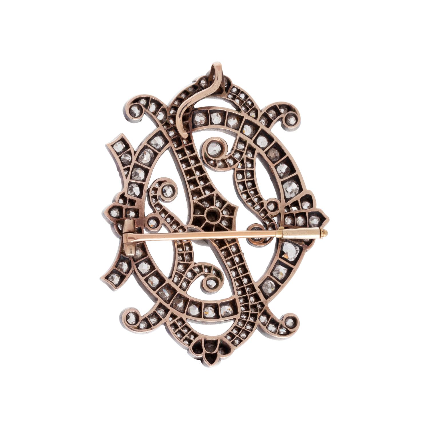 ANTIQUE, DIAMOND BROOCH