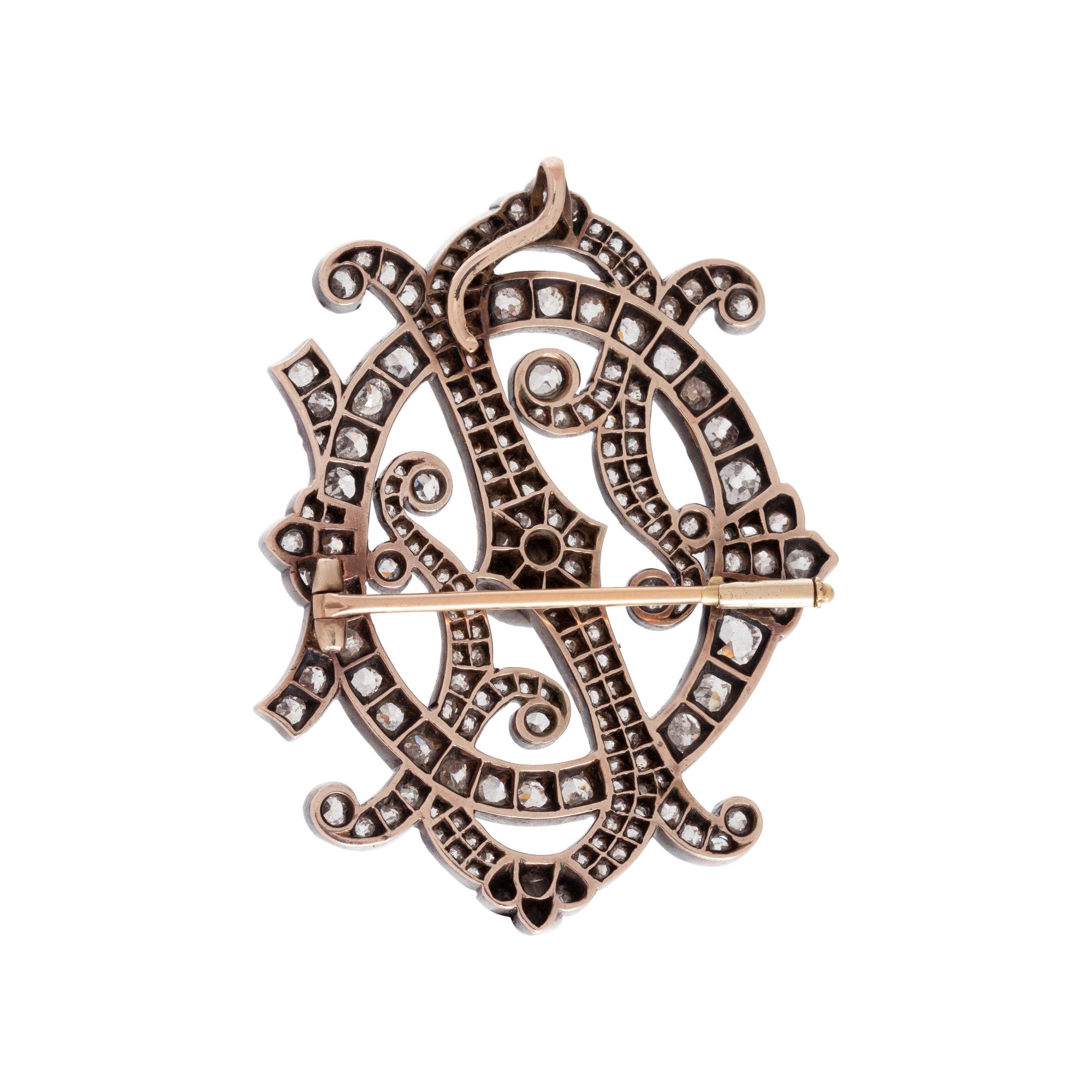 ANTIQUE, DIAMOND BROOCH