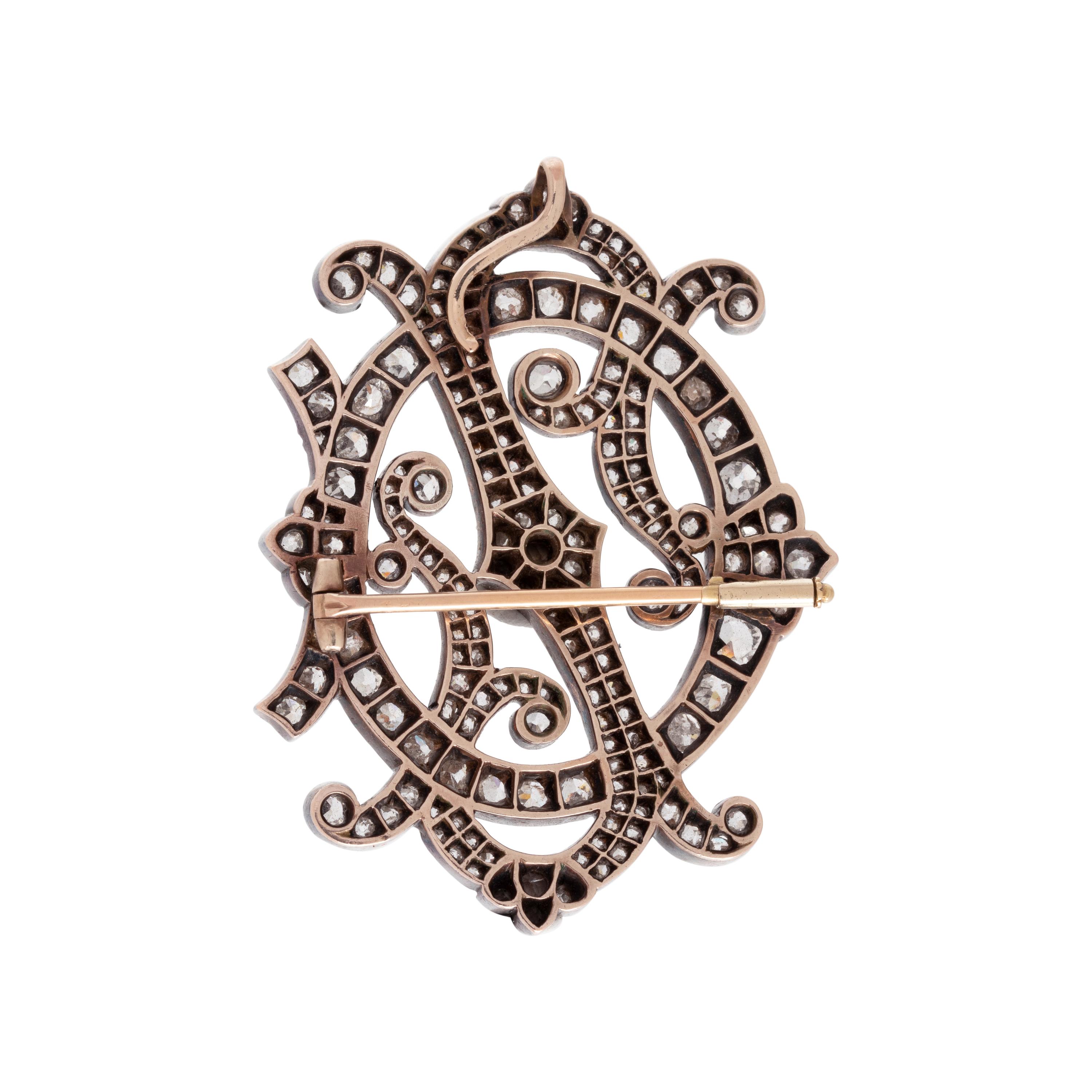 ANTIQUE, DIAMOND BROOCH