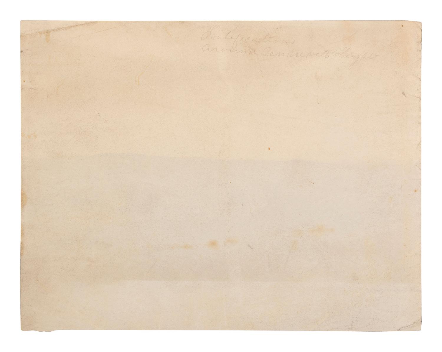[CIVIL WAR]. [BARNARD, George N. (1819-1902), and GIBSON, James F. (1828-1905), photographers]. Confederate Fortifications on Heights of Centreville, Virginia . [Washington, DC: Brady & Co., 1862].