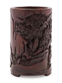 A Chinese Carved Bamboo Brushpot, Bitong