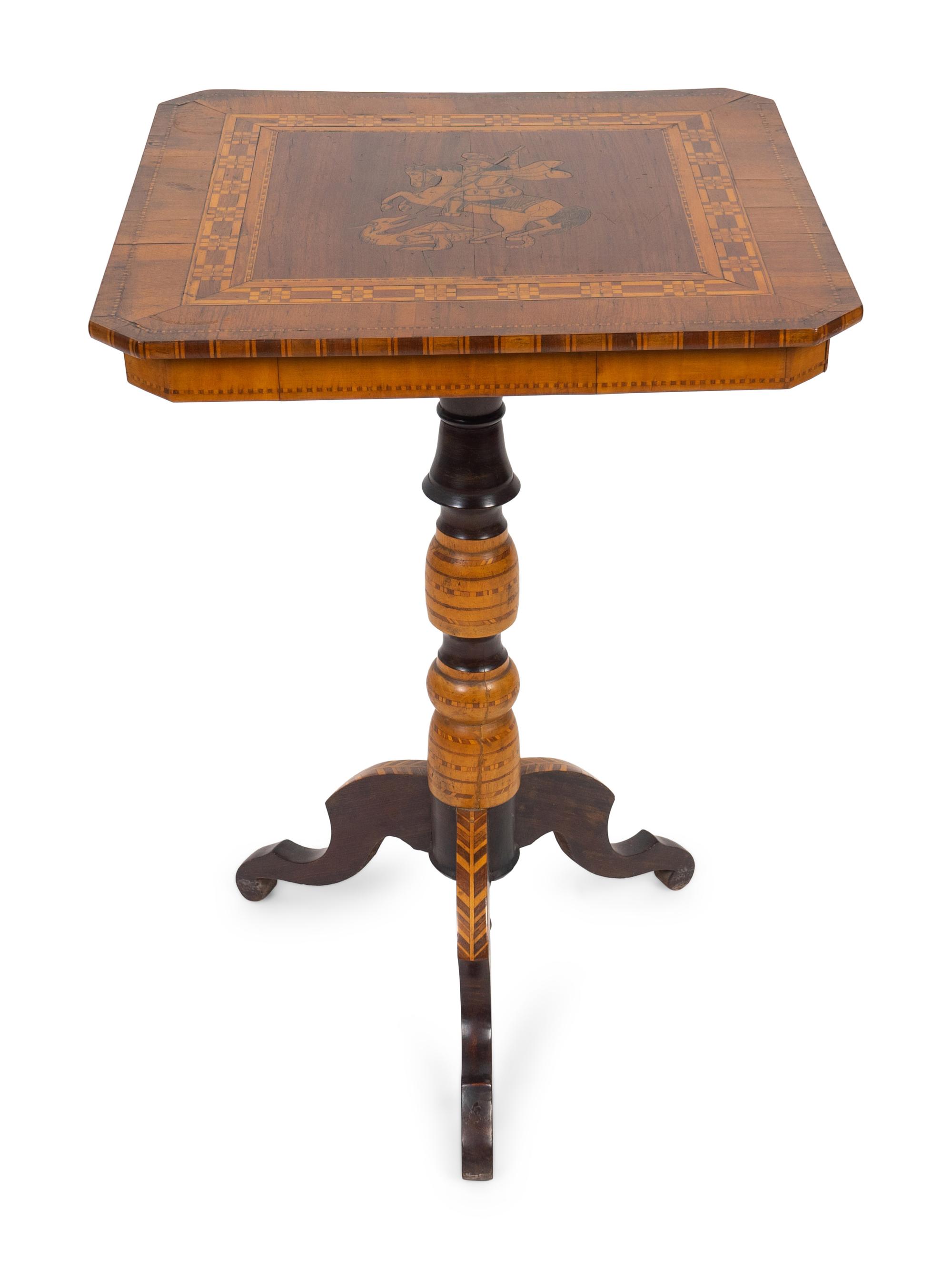 An Italian Beechwood Inlaid Side Table — 20TH CENTURY