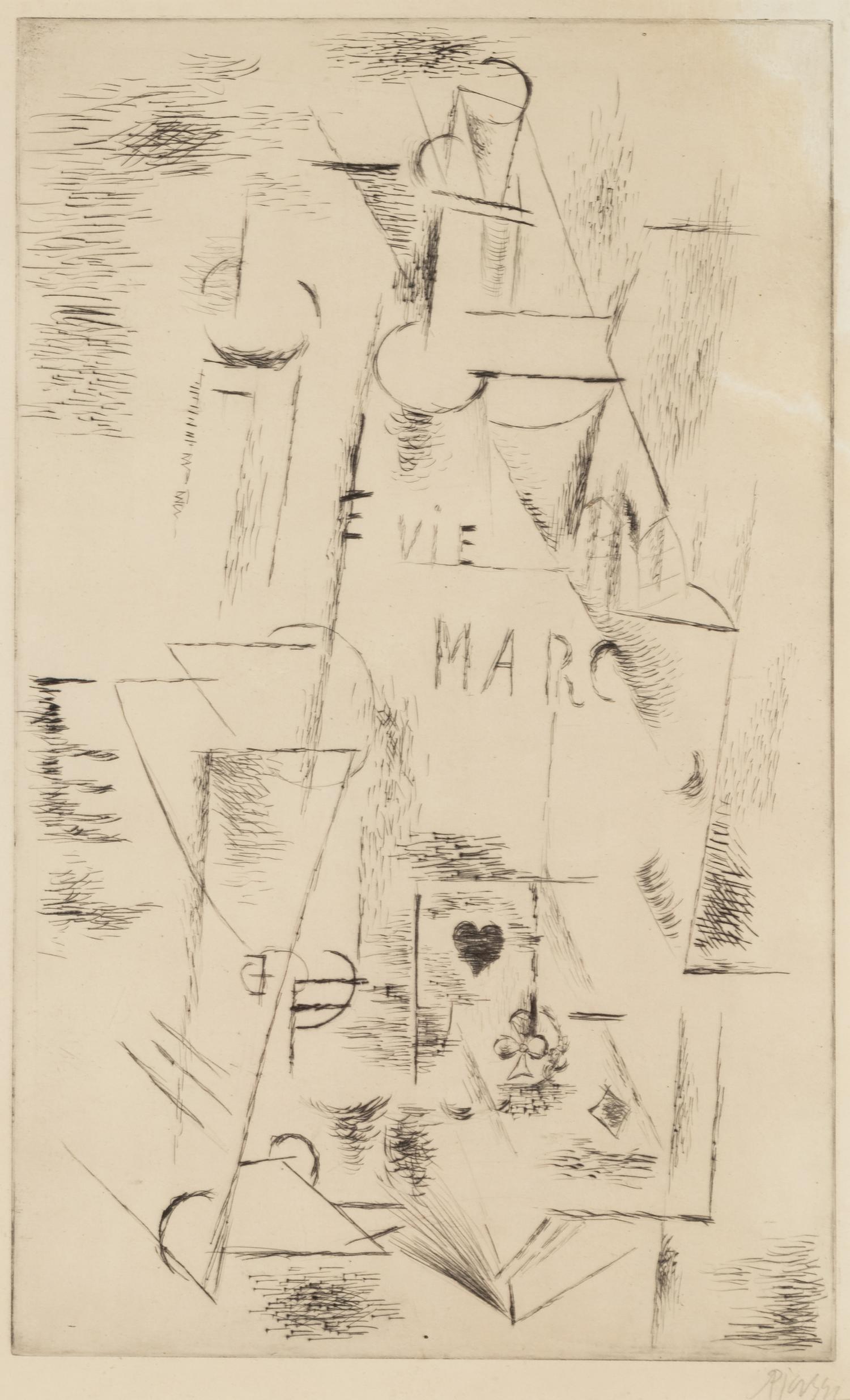 Nature morte à la bouteille de marc, 1911, published 1912