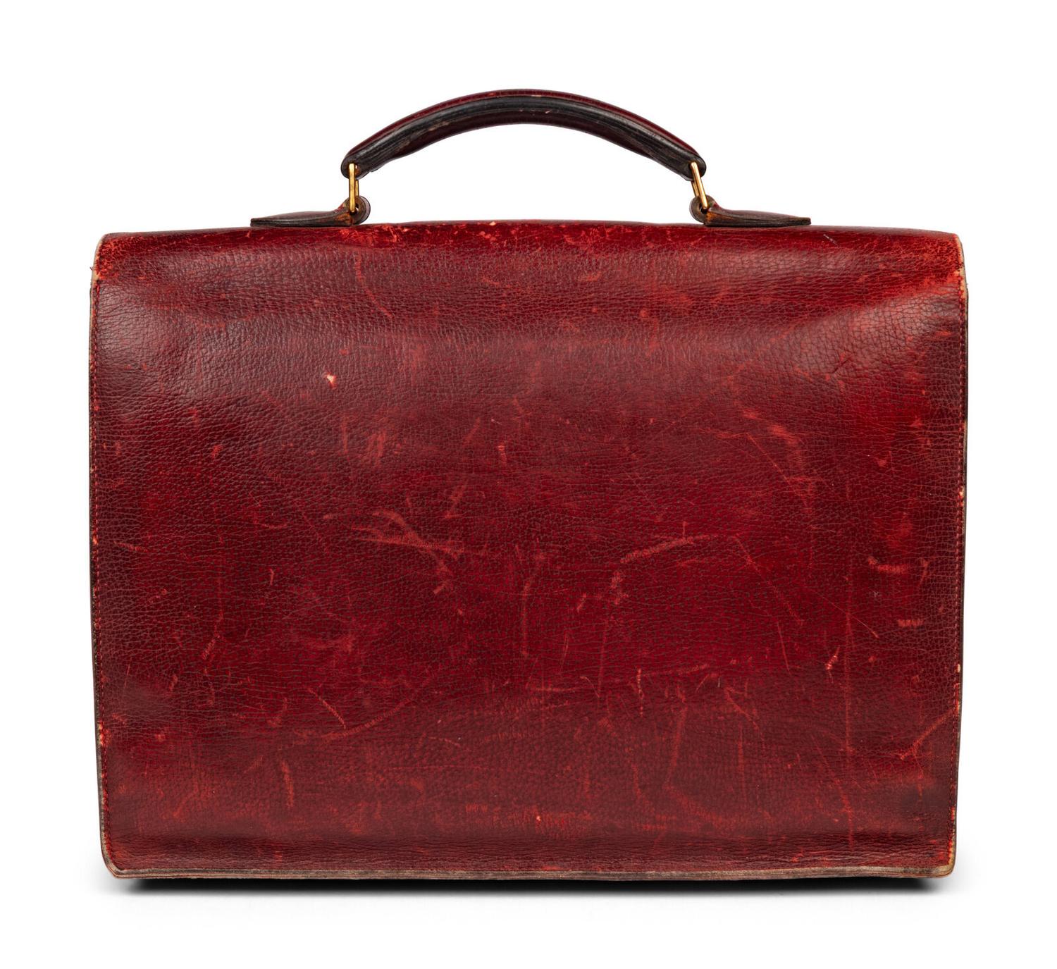 Hermès, Burgundy Leather Briefcase