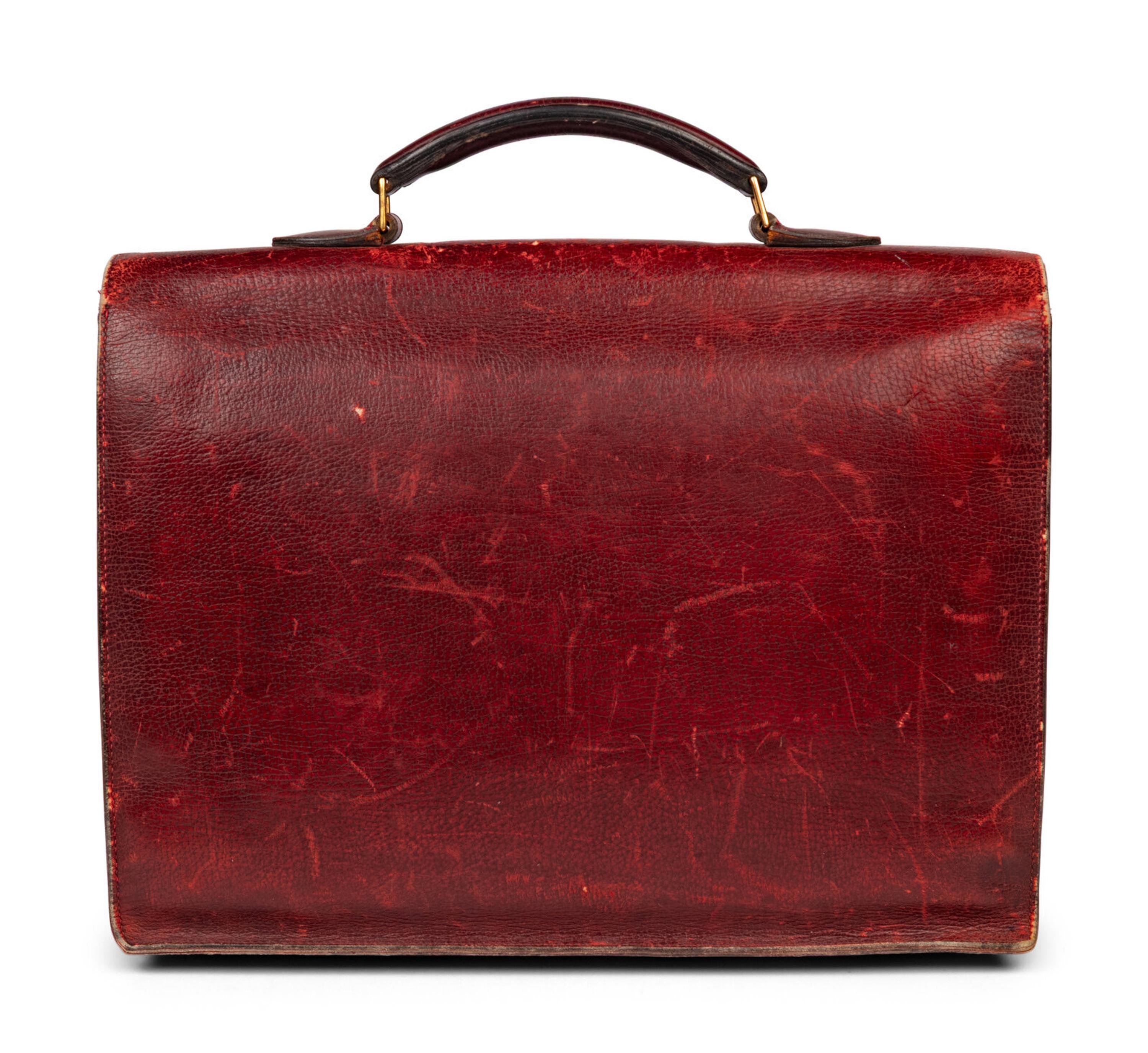 Hermès, Burgundy Leather Briefcase