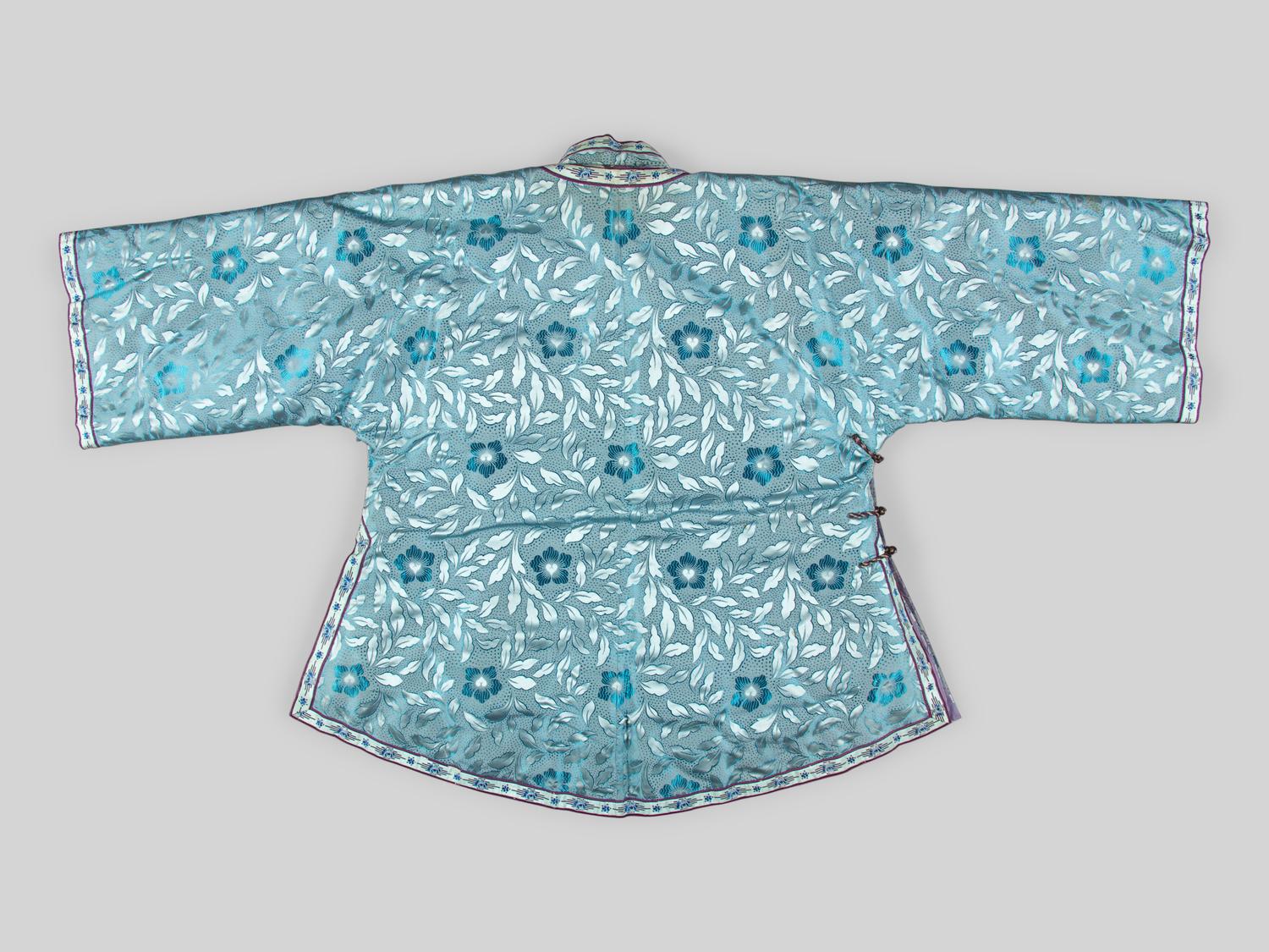 A Fur Lined Light Blue Silk Ladie's Jacket