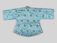 A Fur Lined Light Blue Silk Ladie's Jacket