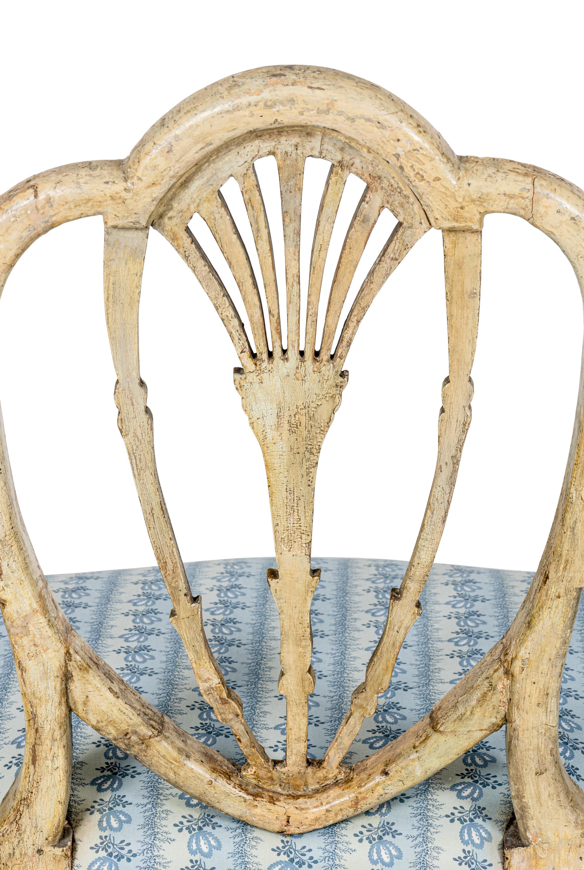 A Pair of North European Polychrome Decorated Side Chairs