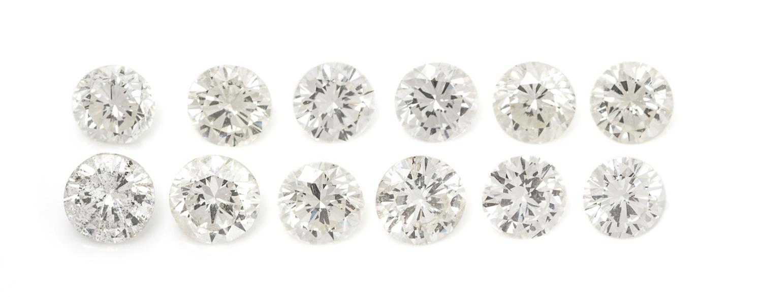 A Collection of Loose Round Brilliant Cut Diamonds,