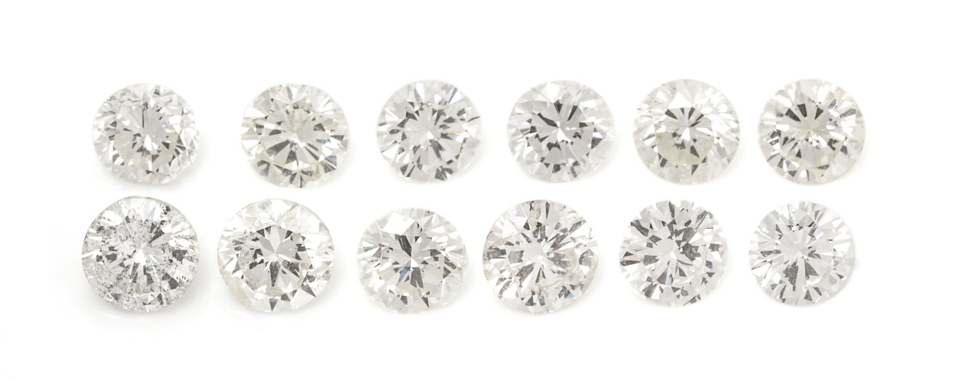 A Collection of Loose Round Brilliant Cut Diamonds,