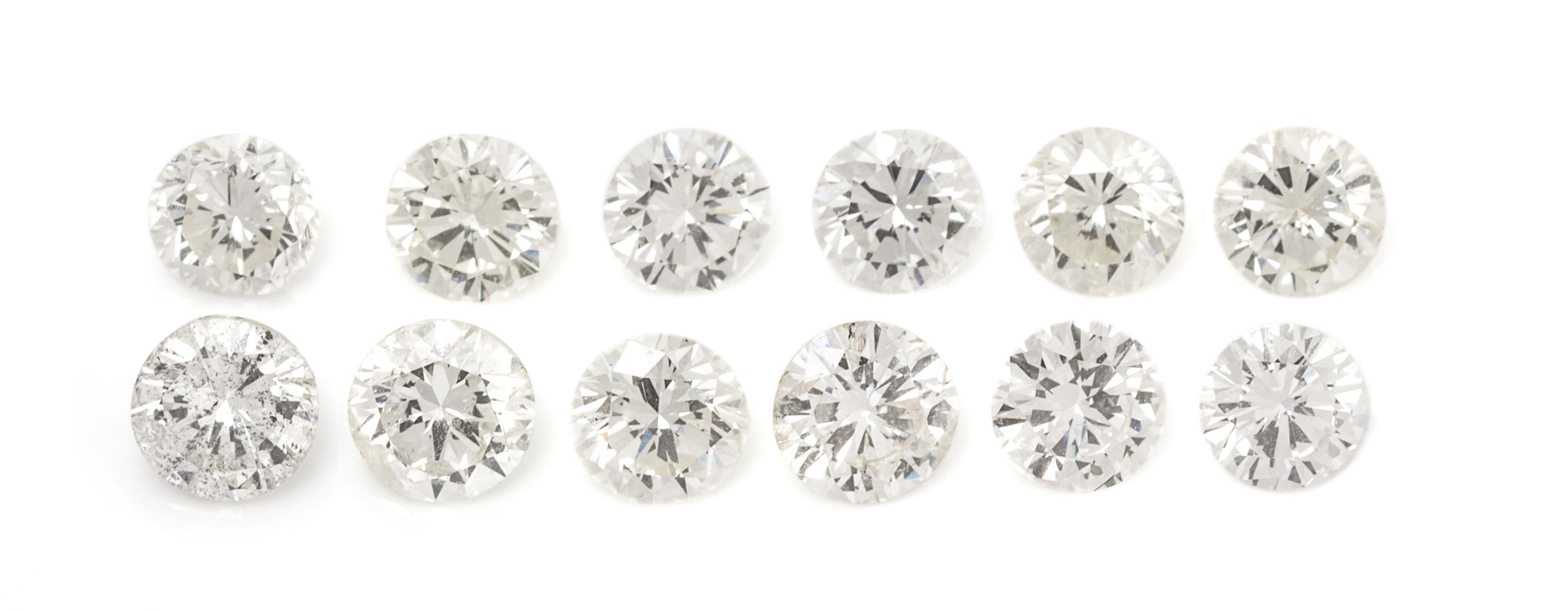 A Collection of Loose Round Brilliant Cut Diamonds,