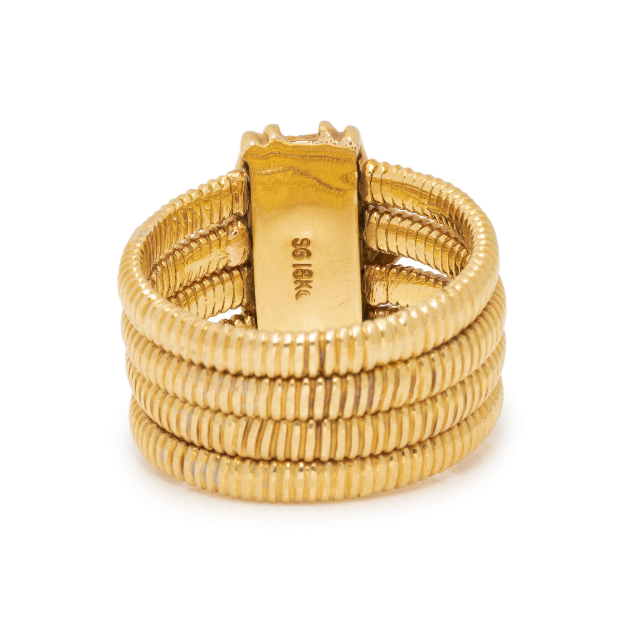 SEIDENGANG, YELLOW GOLD AND DIAMOND RING