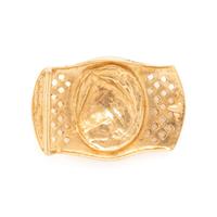 Two Yellow Gold Horse Belt Buckles