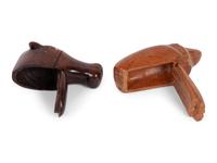 A Group of 8 Folk Art Carved Snuff Boxes and Pipe Stems