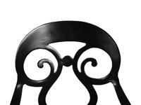 A Pair of Black Painted Metal Armchairs