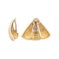 BIRKS, YELLOW GOLD AND DIAMOND EARCLIPS