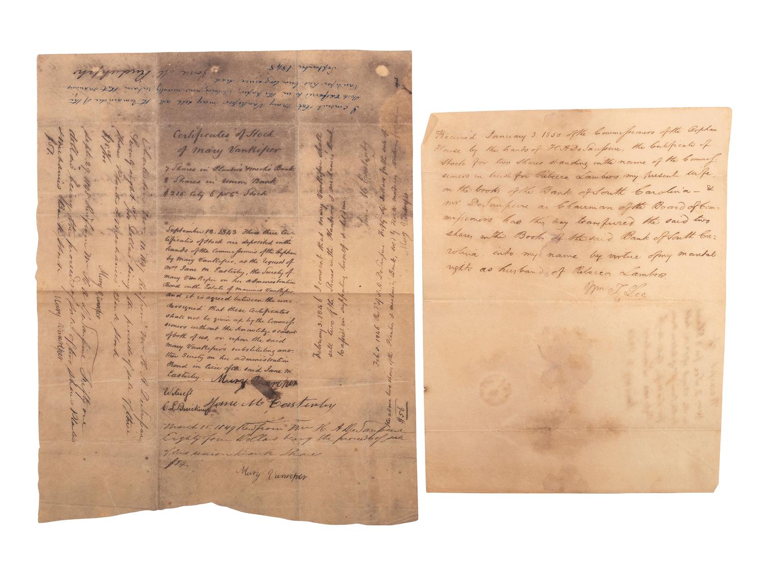 [CIVIL WAR]. Documents related to the surrender and occupation of Charleston, SC.