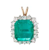 Emerald and Diamond Pendant