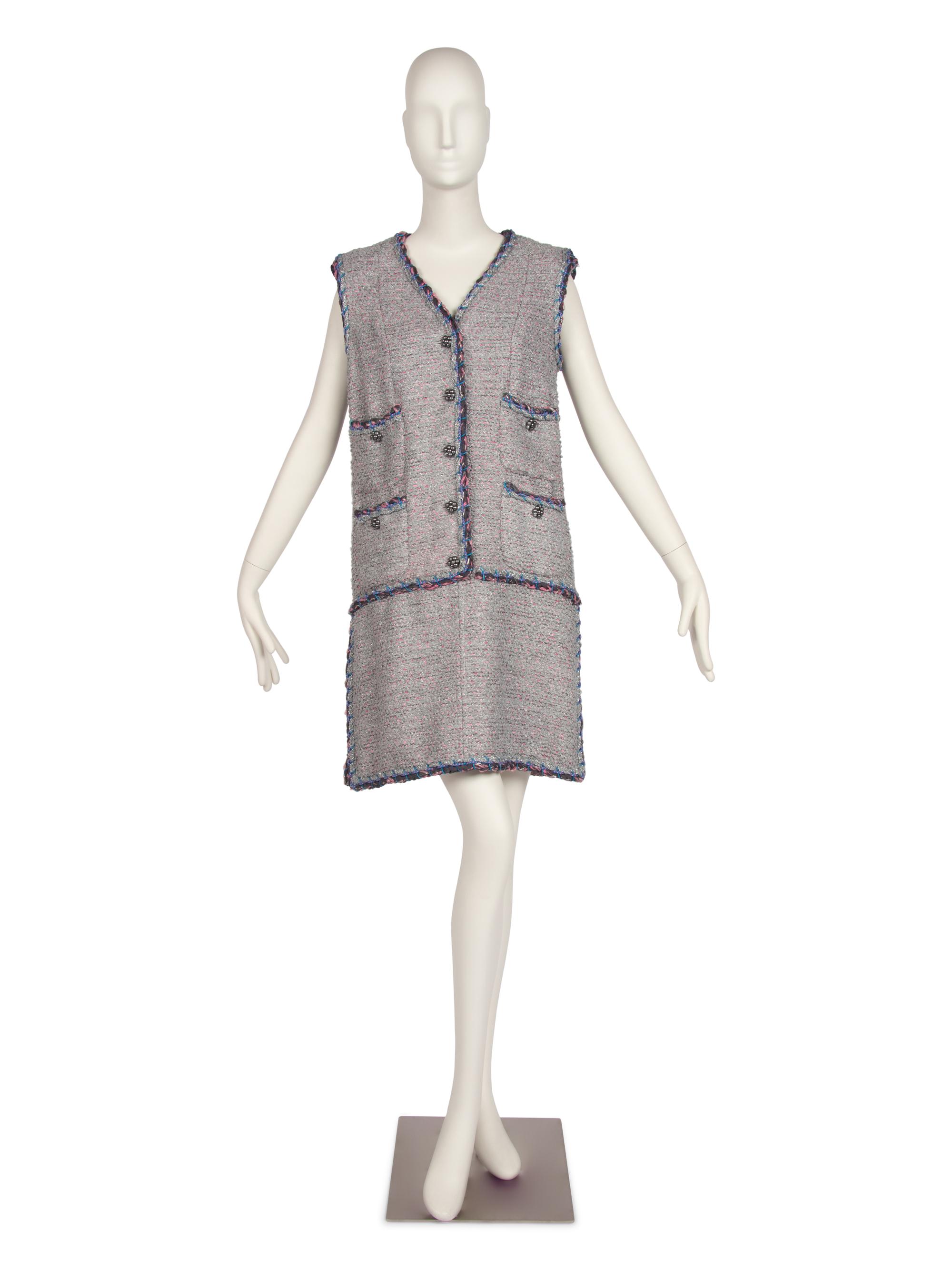 Chanel Silver Tweed Dress, 2010s