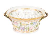 A Royal Copenhagen Flora Danica Porcelain Reticulated Bowl