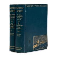 [Travel & Exploration]. Nansen, Fridtjof (1861-1930). Farthest North. Being the Record of a Voyage of Exploration of the Ship Fram 1893-96 and of a Fifteen Months' Sleigh Journey by Dr. Nansen and Lieut. Johansen. With an Appendix by Otto Sverdrup, Captain of the Fram . London: Archibald Constable and Co., 1897.