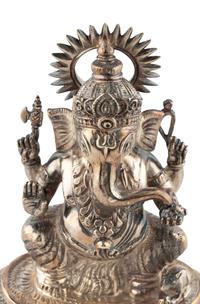 An East Indian or Nepalese Silver Ganesh