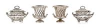 A Group of Four Silver Table Articles, Harry Smith, Perrysville, IN, comprising a pair of wine coolers of campagna form, together with
