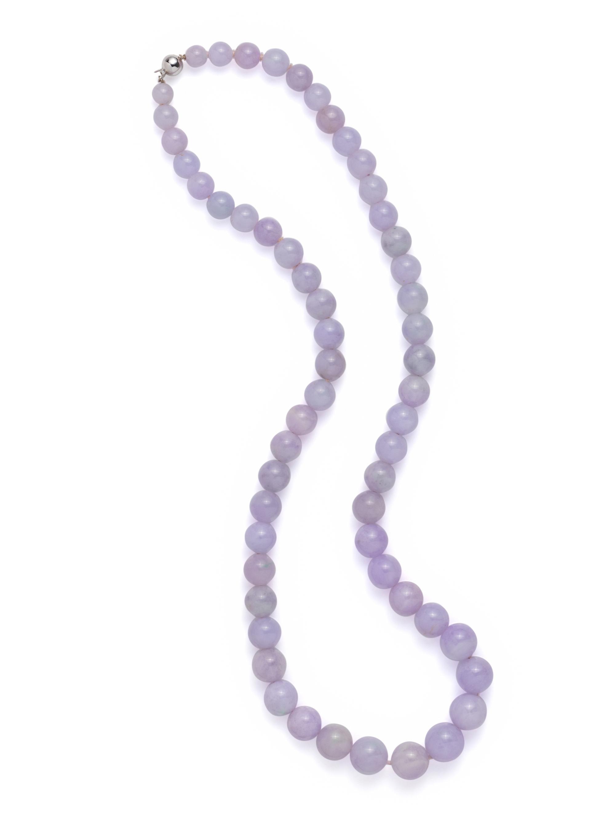 LAVENDER JADE BEAD NECKLACE